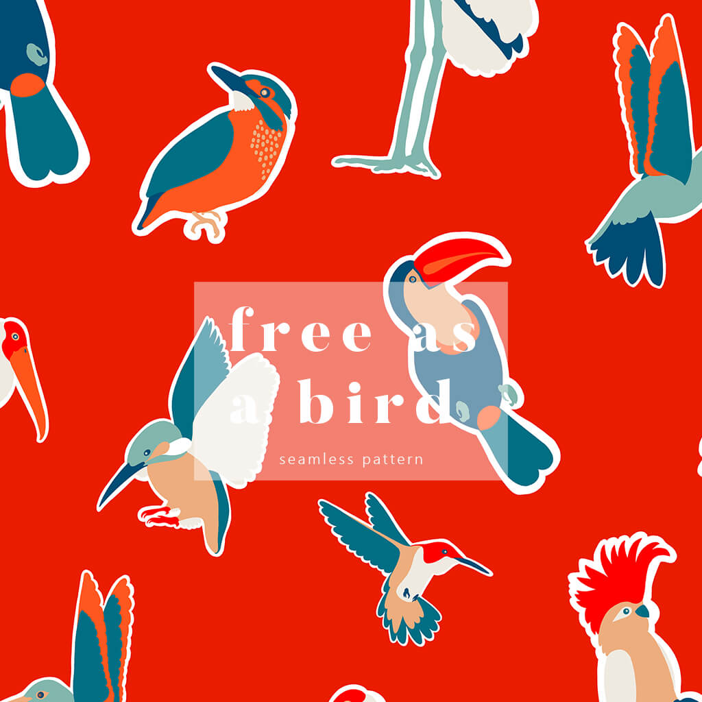 birds seamless pattern by rhomepattern