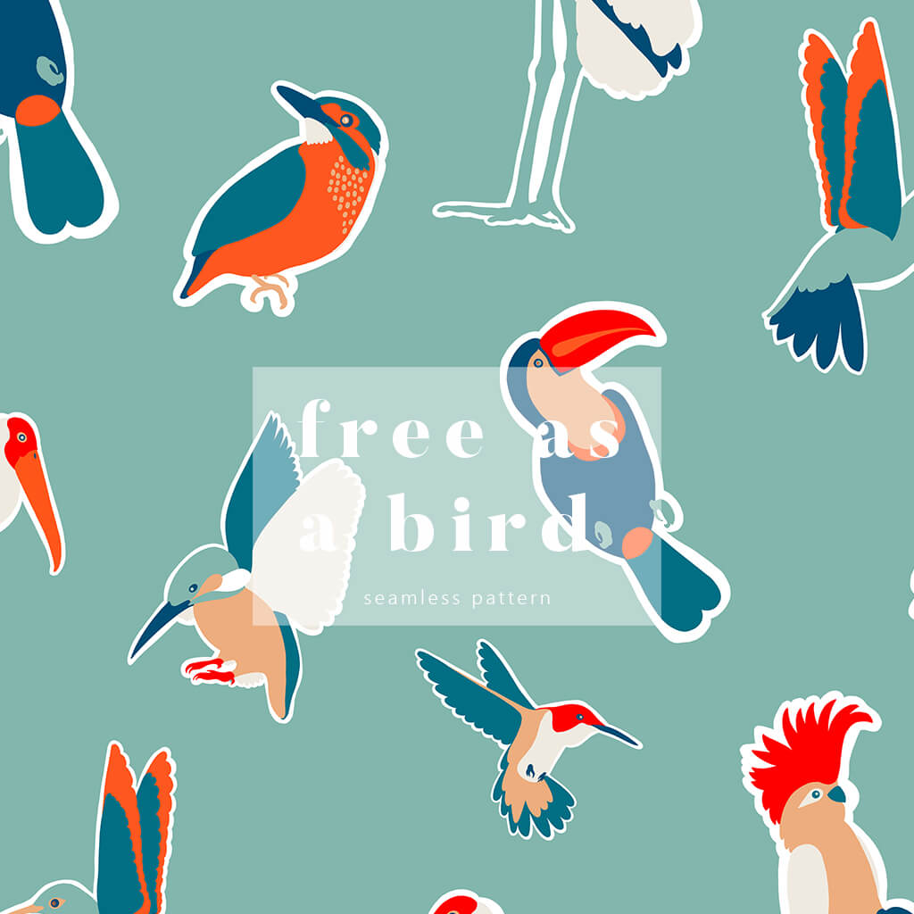 birds seamless pattern by rhomepattern