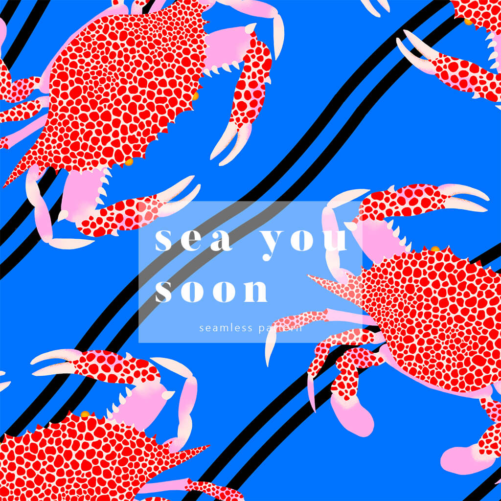 Sea You Soon seamless pattern - 003