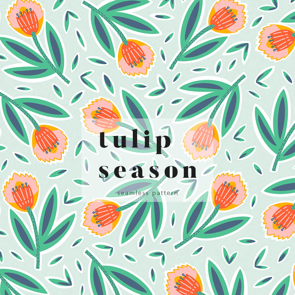 Tulip Season seamless pattern - 002