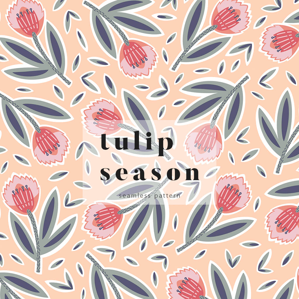 Tulip Season seamless pattern - 002