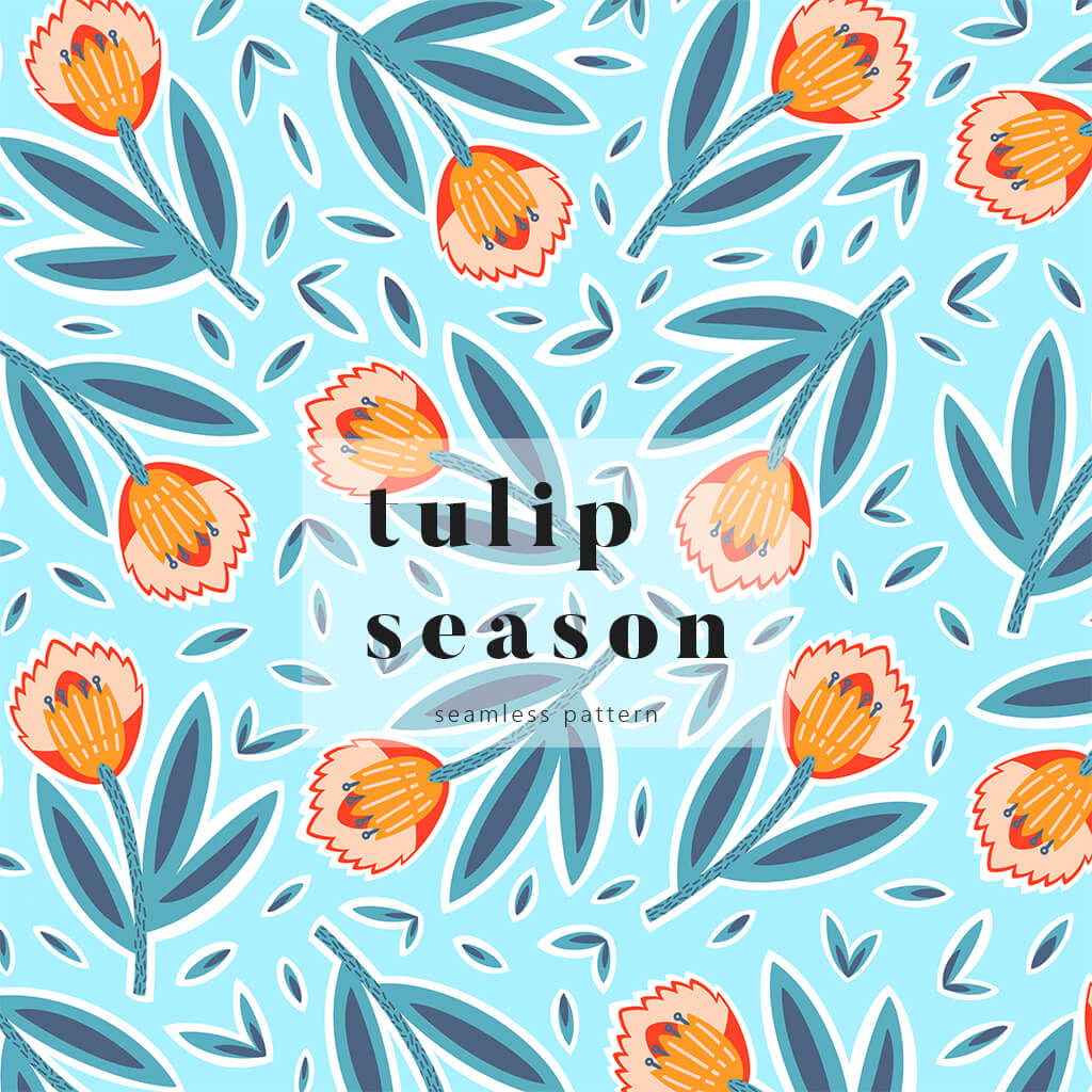 Tulip Season seamless pattern - 002